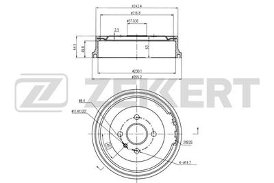  BS5169 ZEKKERT Тормозной барабан