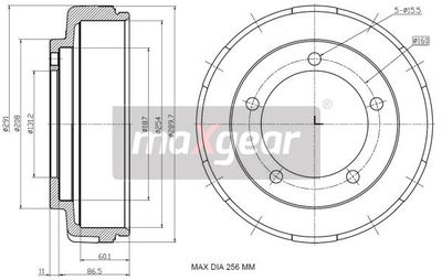  192305 MAXGEAR Тормозной барабан