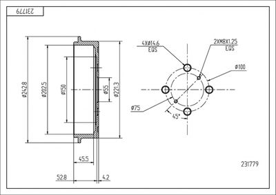  231779 HART Тормозной барабан