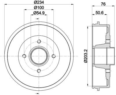  8DT355300641 HELLA PAGID Тормозной барабан