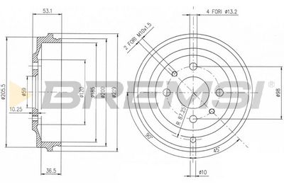  CR5268 BREMSI Тормозной барабан