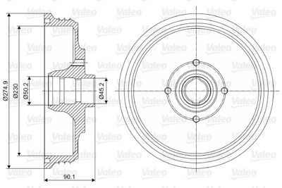  237086 VALEO Тормозной барабан