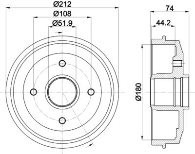  8DT355301211 HELLA PAGID Тормозной барабан