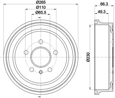  8DT355300271 HELLA PAGID Тормозной барабан