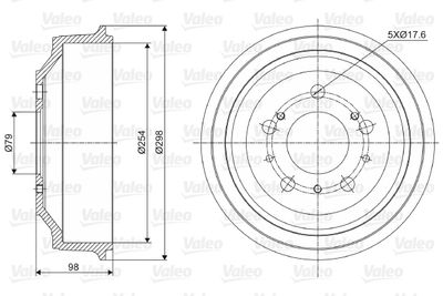  237028 VALEO Тормозной барабан