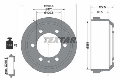  94021500 TEXTAR Тормозной барабан